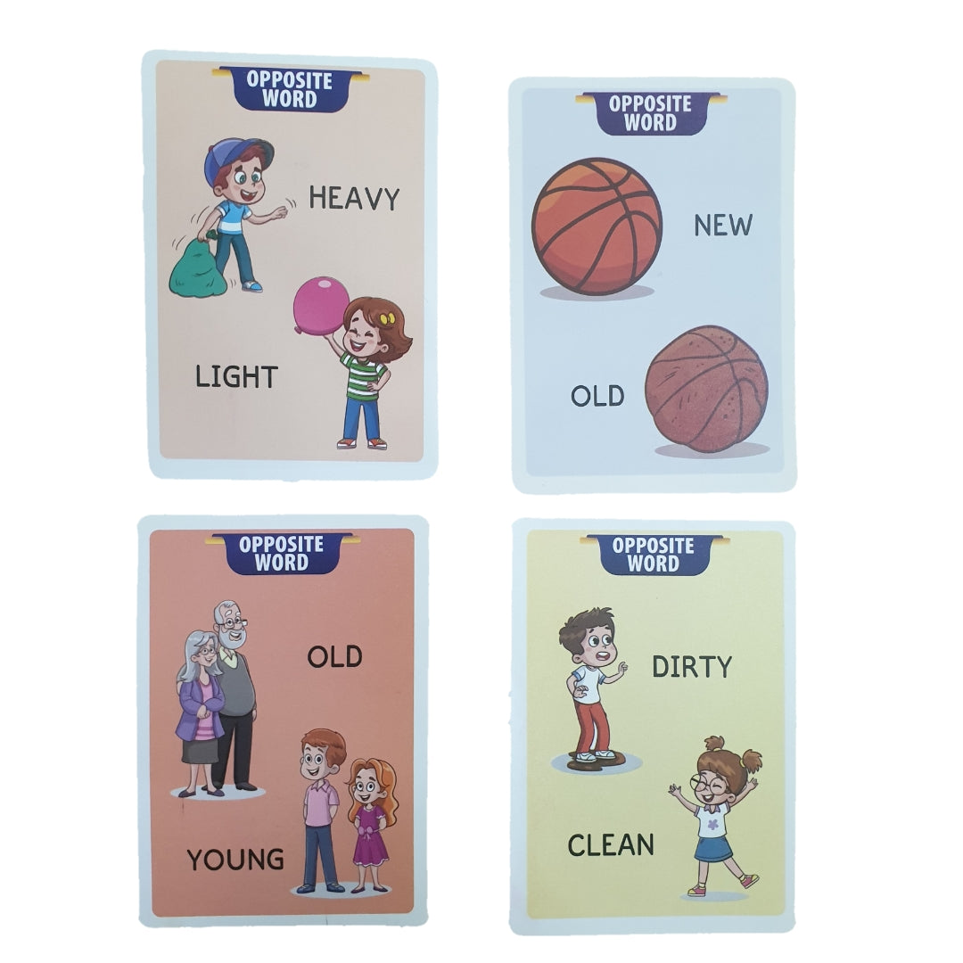 Actions, Opposite Words & Colors Big 24 Flash Cards Set