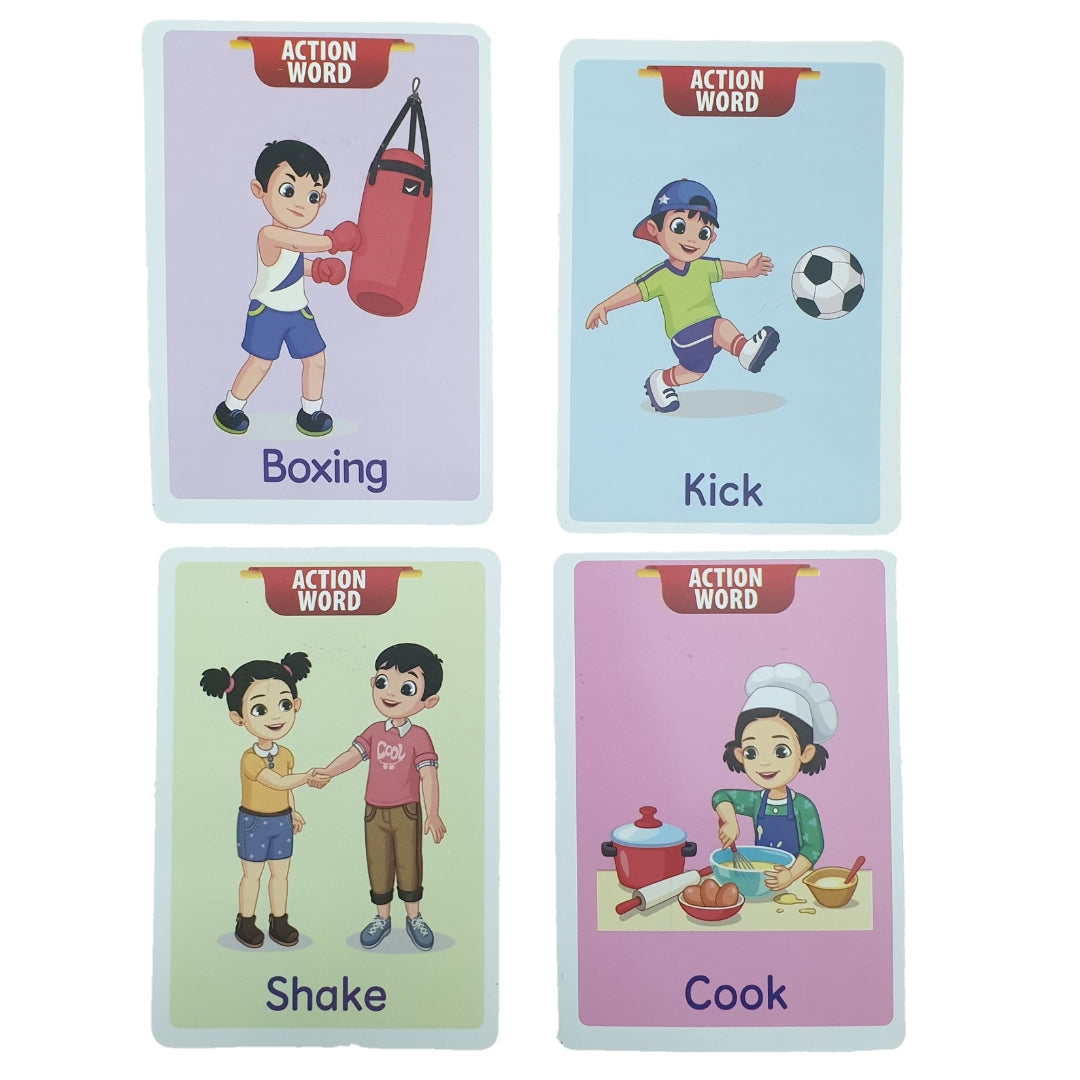 Actions, Opposite Words & Colors Big 24 Flash Cards Set