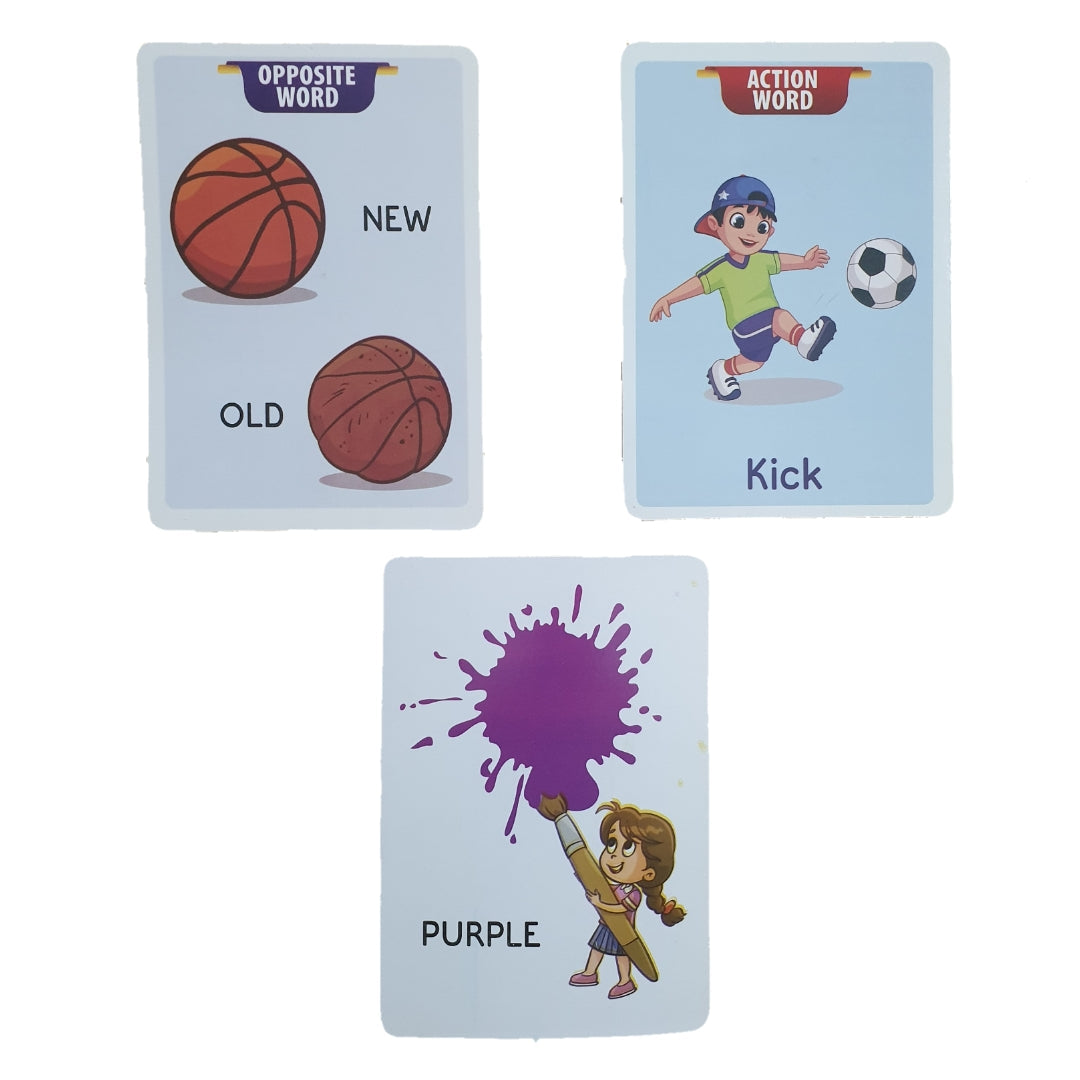 Actions, Opposite Words & Colors Big 24 Flash Cards Set