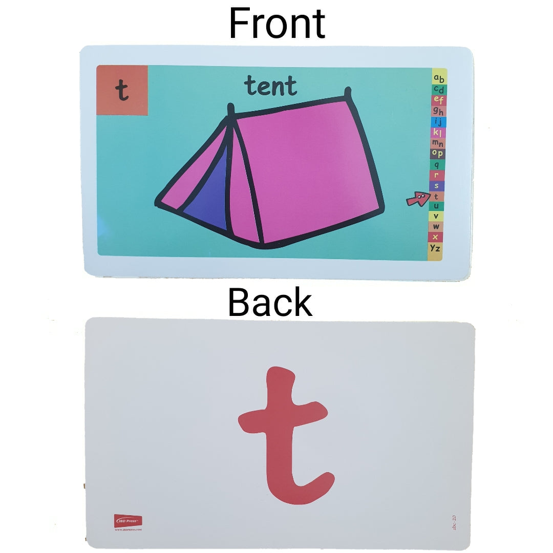 Small Alphabets Jumbo Double Sided Interactive Flash Cards