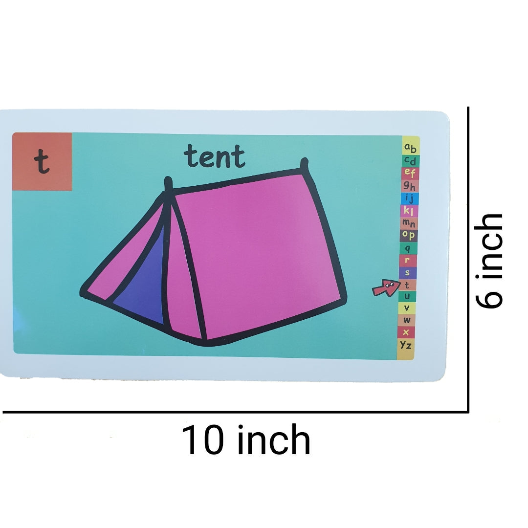 Small Alphabets Jumbo Double Sided Interactive Flash Cards