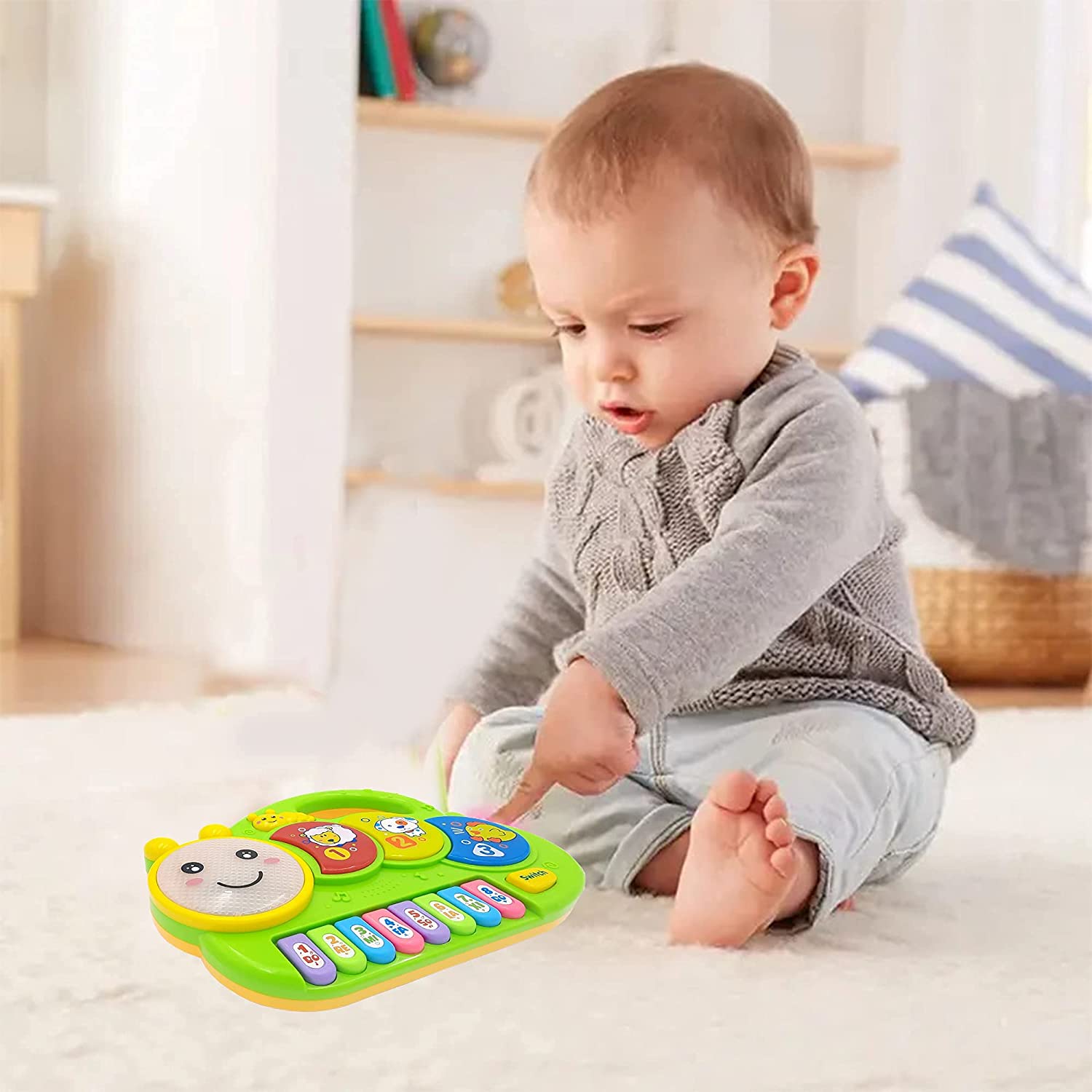 Caterpillar Educational Musical Piano With Multicolor Lights