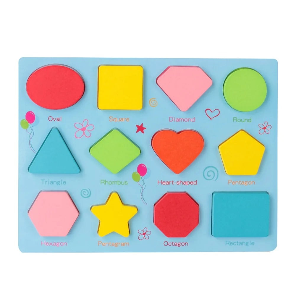 Wooden 3d Colorful Alphabets,Numbers & Shapes Sorting Boards