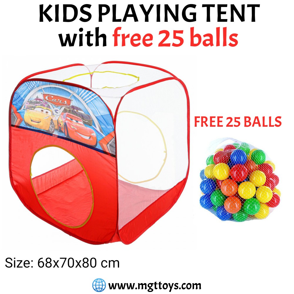 Cars Character Kids Tent House With Free 25 Balls