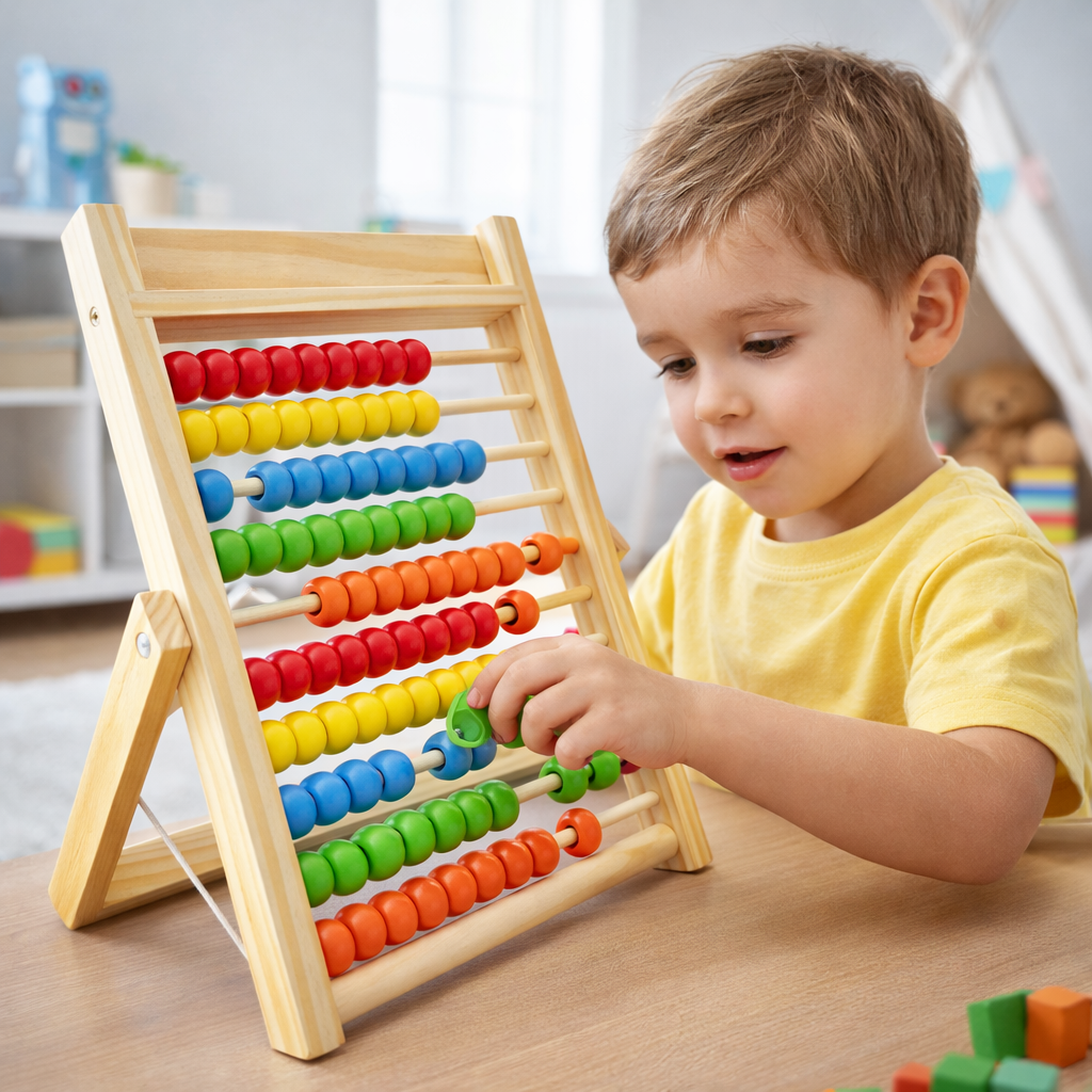 Wooden Multicolor Beads Counting Rack Abacus – MGT Toys