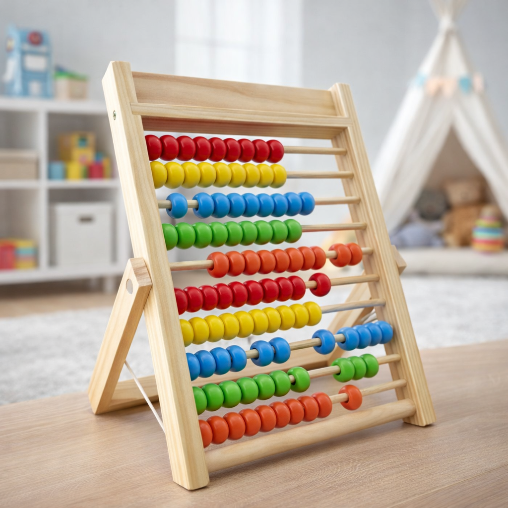 Wooden Multicolor Beads Counting Rack Abacus – MGT Toys