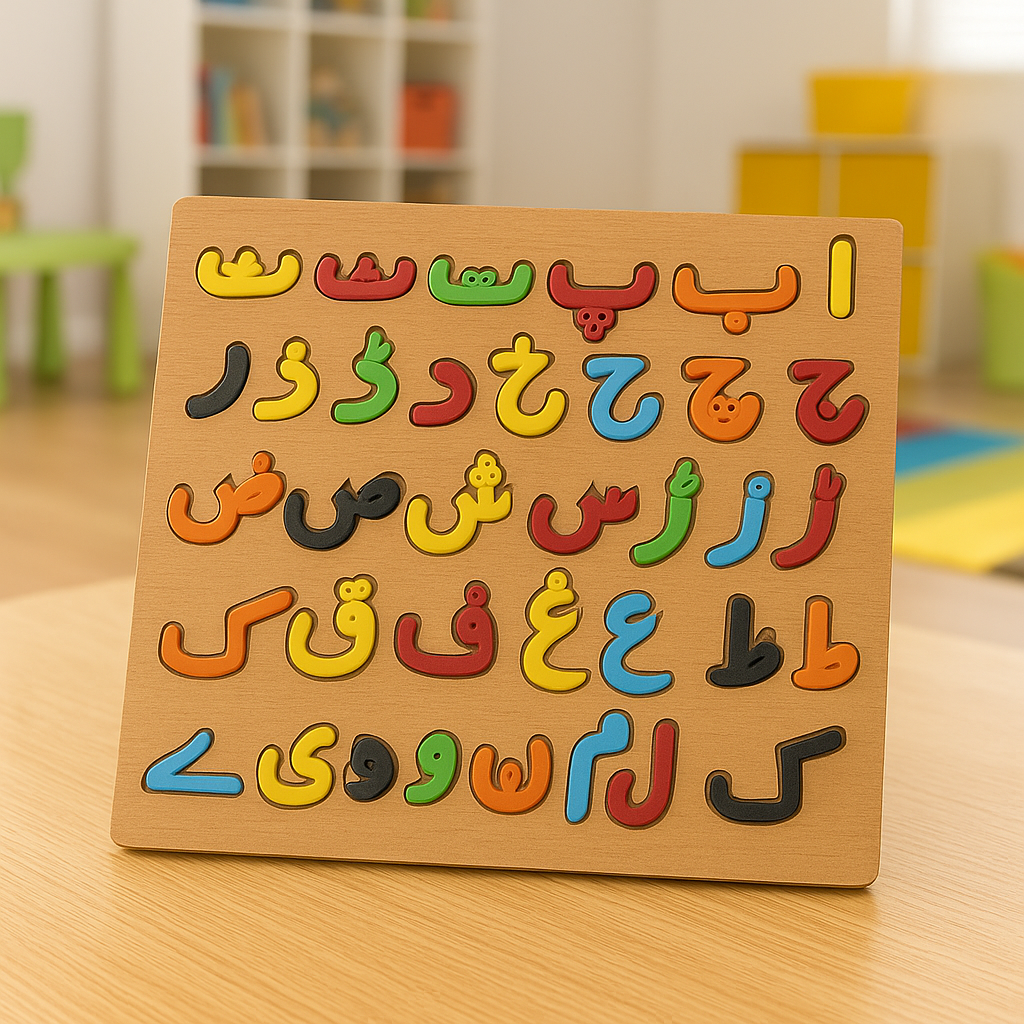 Wooden Urdu Huruf-e-Tahajji Mini Sorting Board