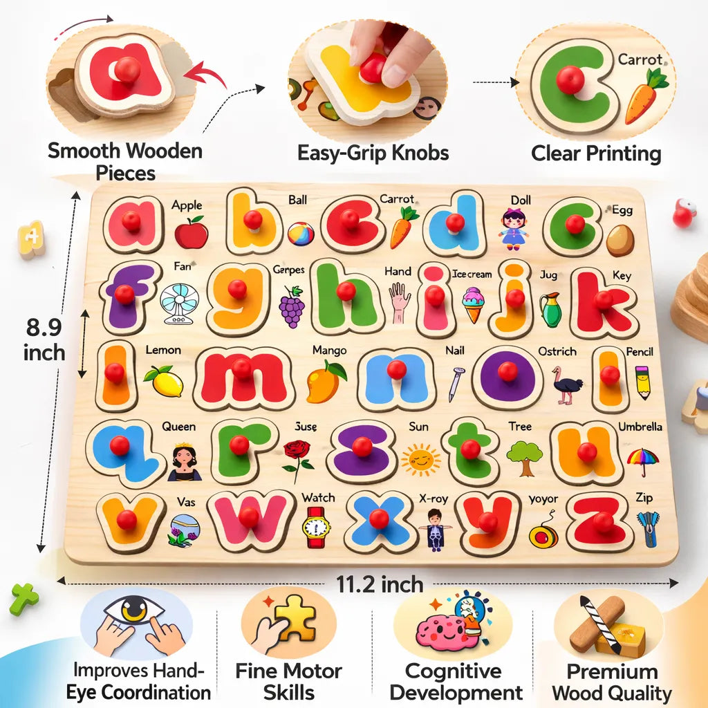 Wooden Montessori Peg Puzzle Sorting Boards - The Ultimate Early Learn ...