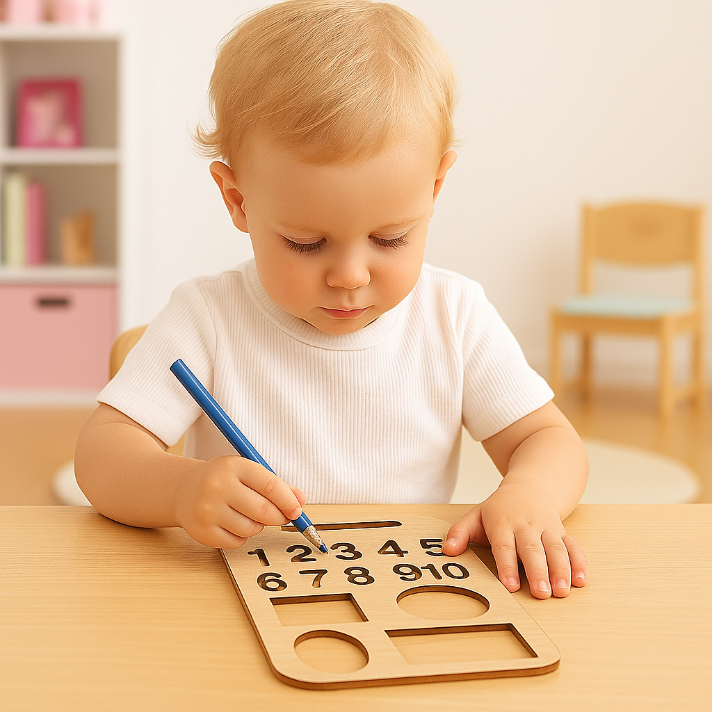 Wooden 3-in-1 Stencil Tracing Practice Set