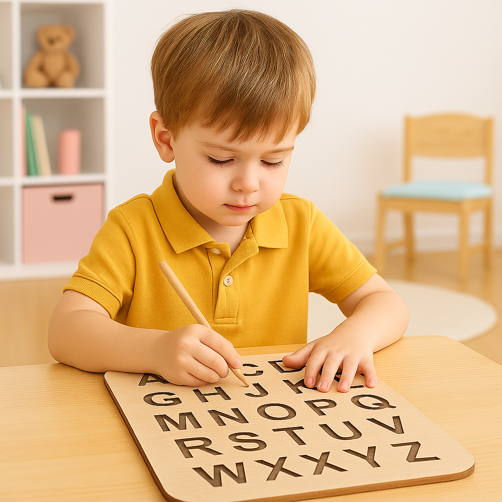 Wooden 3-in-1 Stencil Tracing Practice Set