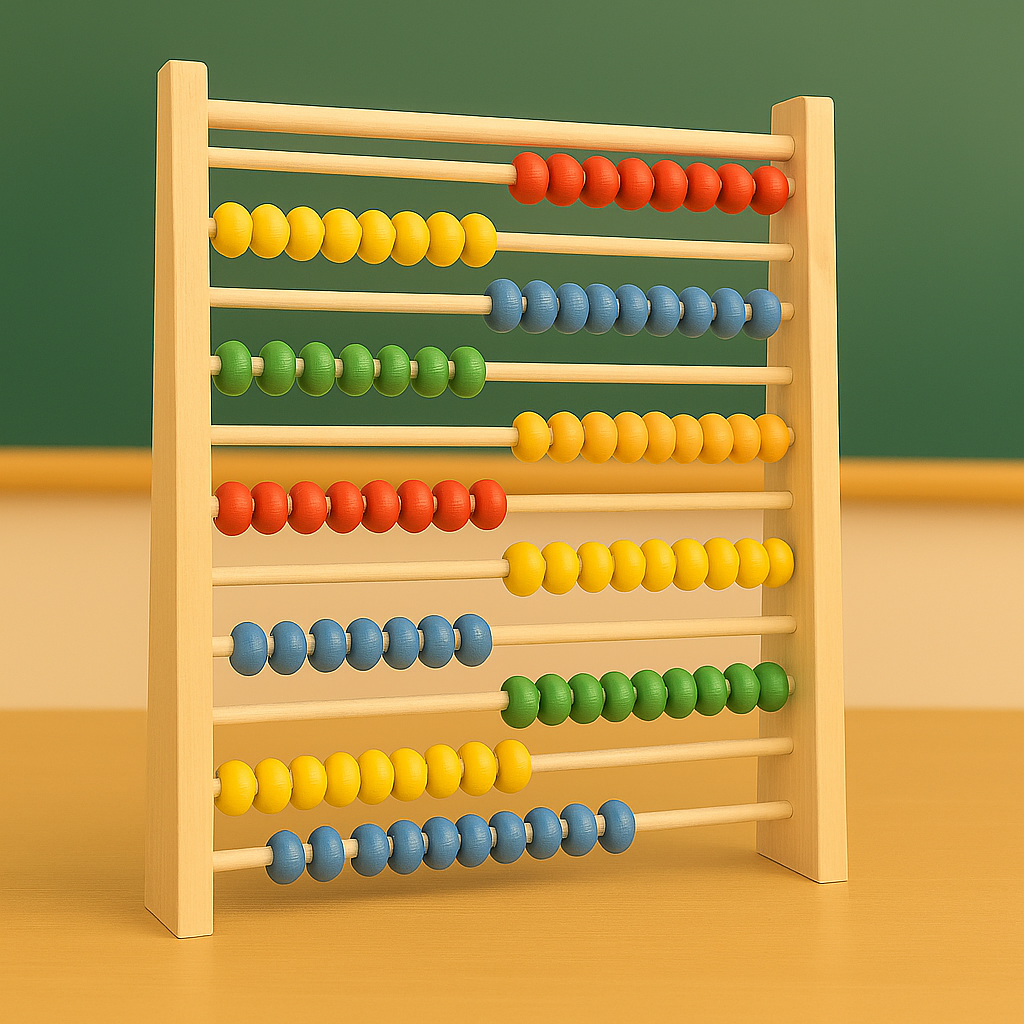 Math Bead Racks Wooden Multicolour Beads Abacus Counting Rack – MGT Toys