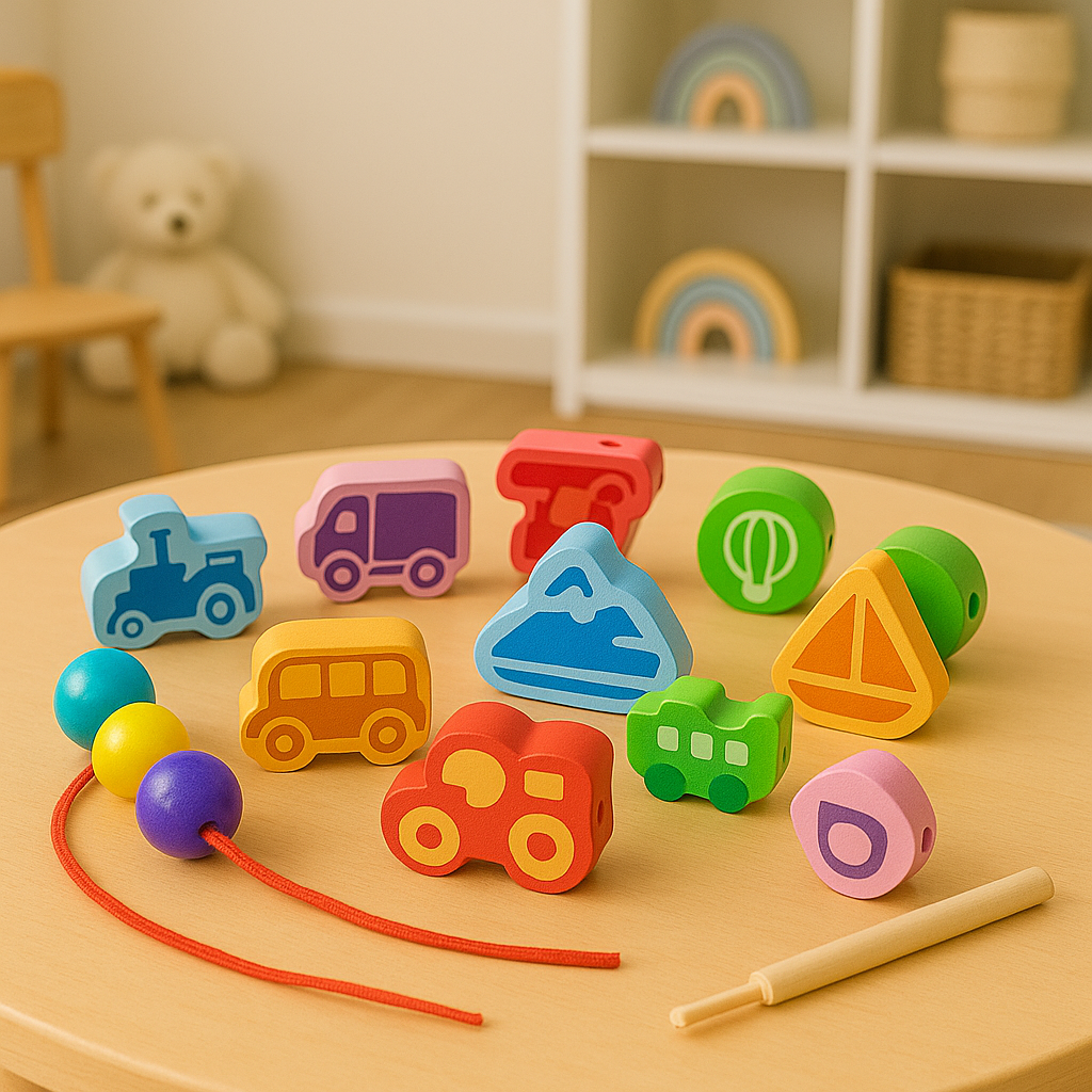 Wooden Lacing & Threading Activity Set