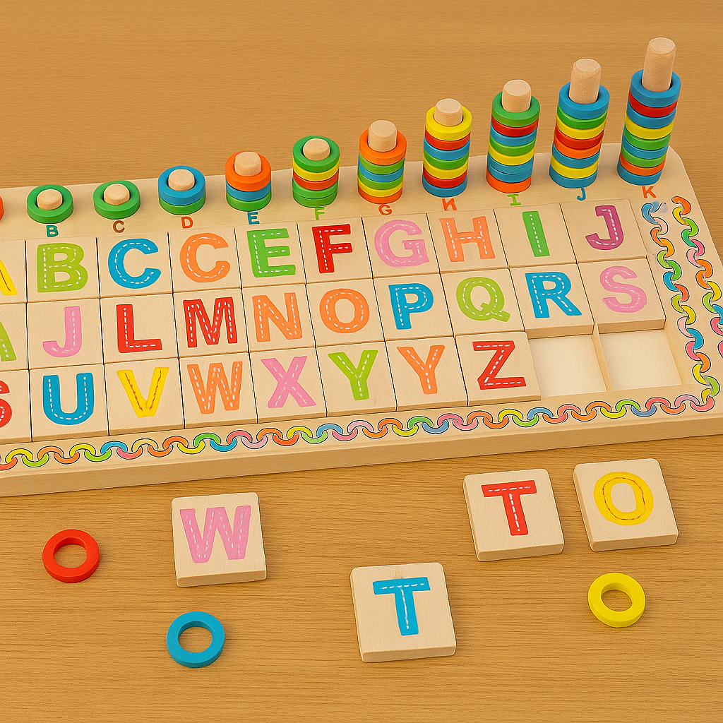 Wooden Alphabet Blocks Logarithm Busy Board