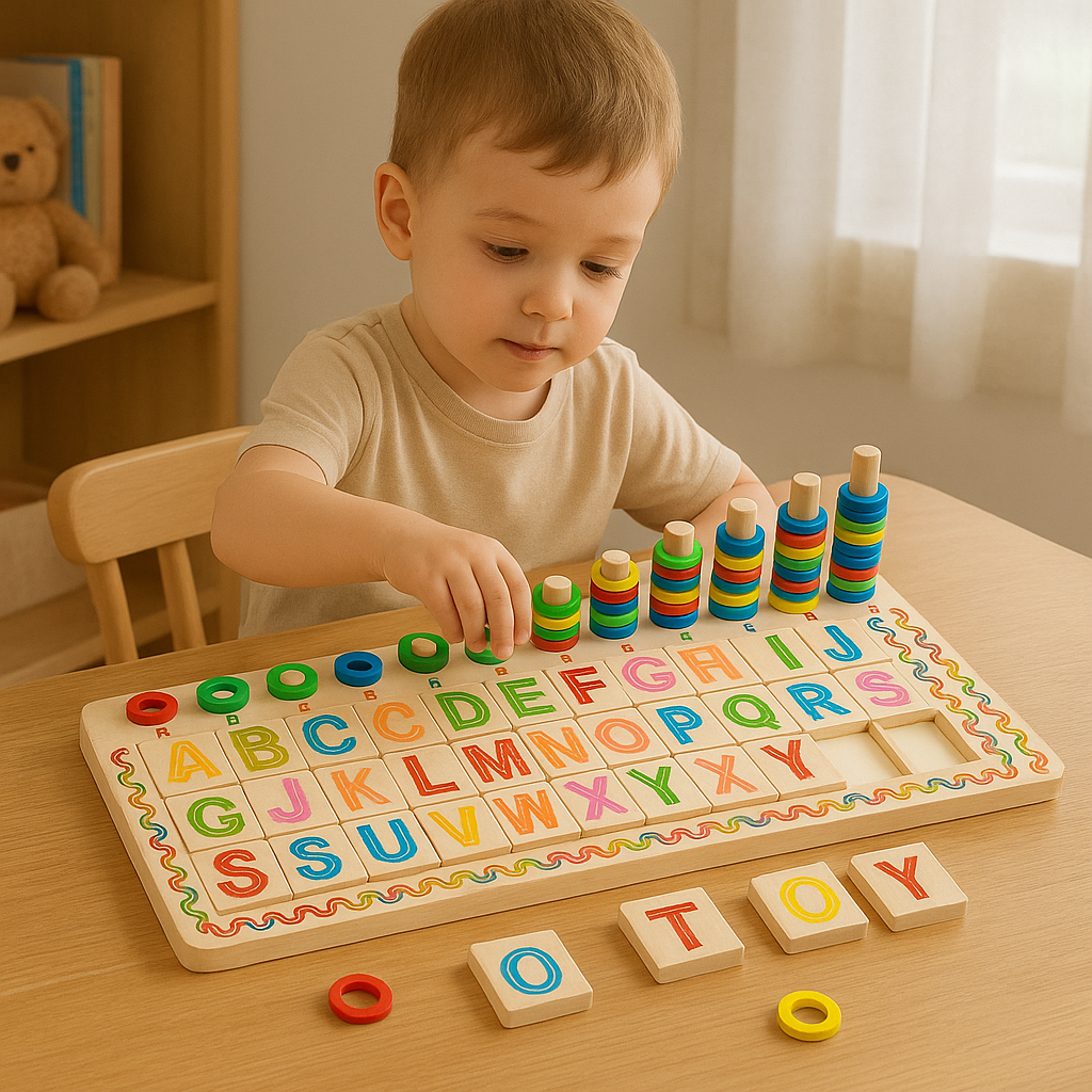 Wooden Alphabet Blocks Logarithm Busy Board