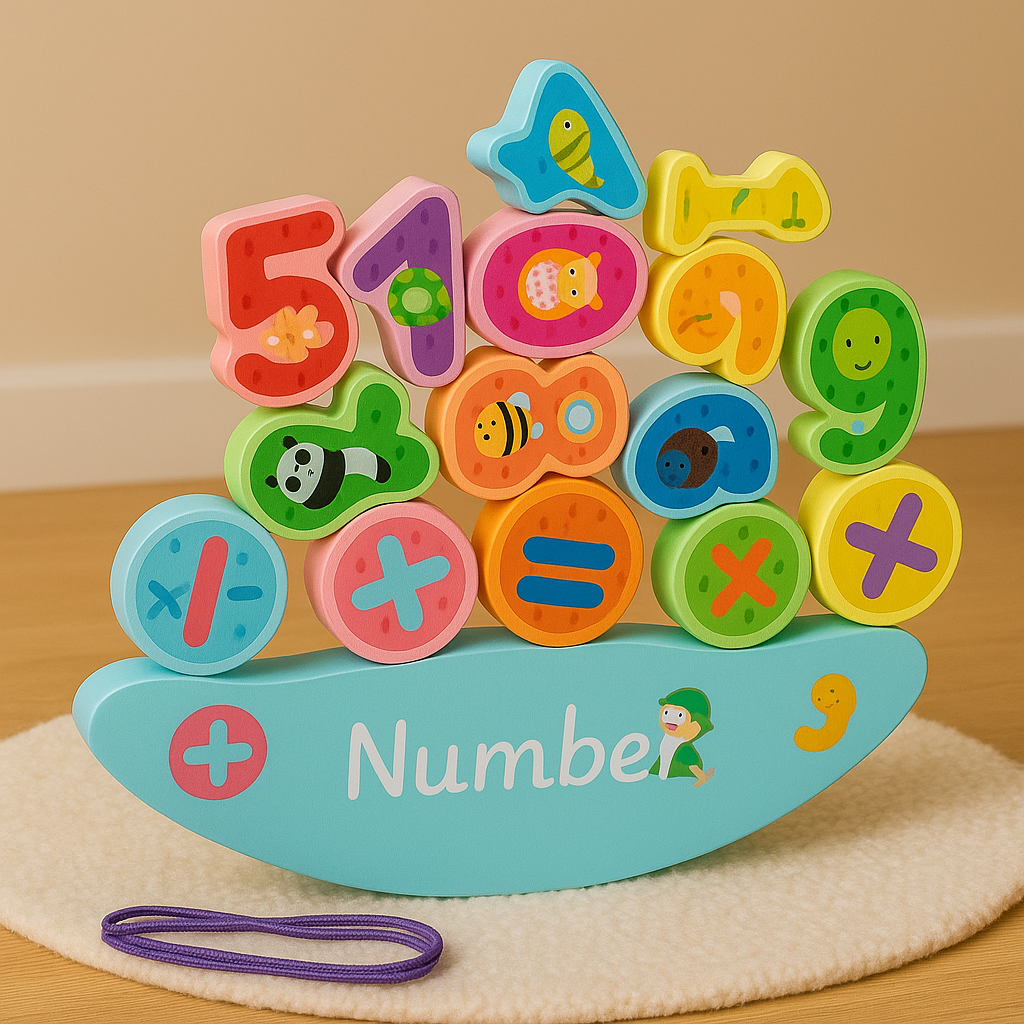 Wooden Balancing & Lacing Activity Set