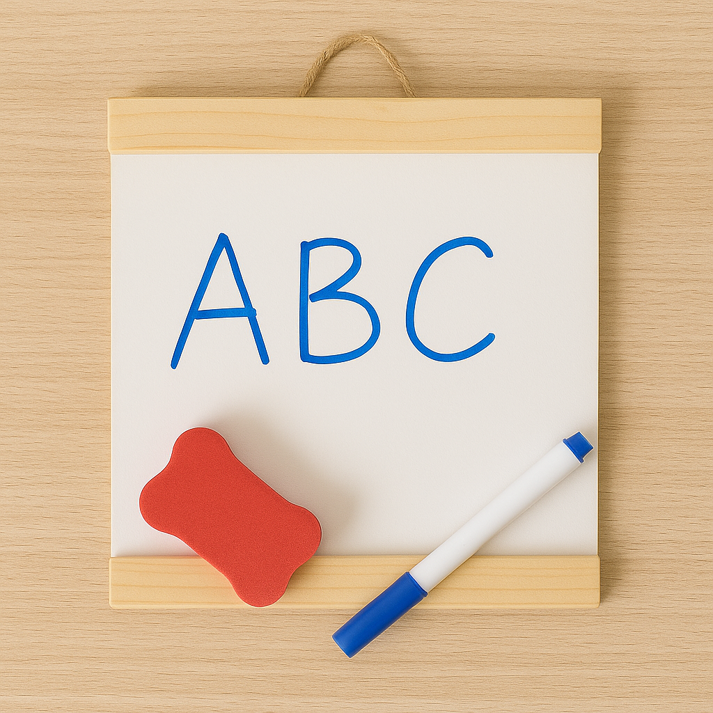 Wooden Frame Whiteboard with Marker & Eraser