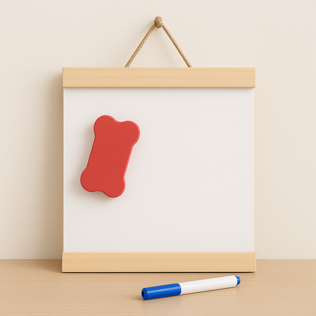 Wooden Frame Whiteboard with Marker & Eraser