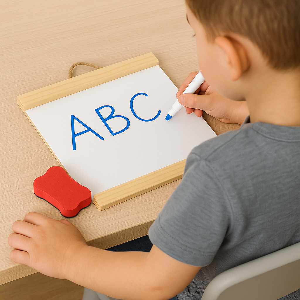 Wooden Frame Whiteboard with Marker & Eraser