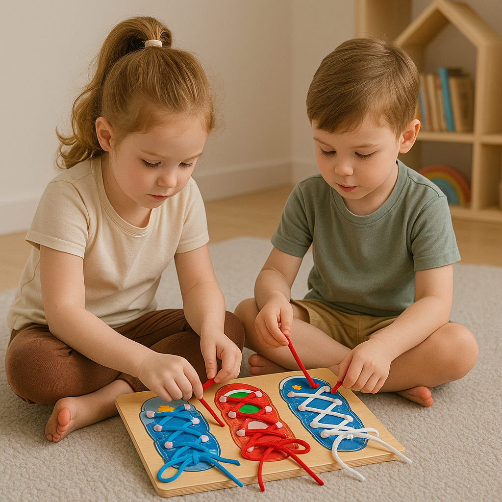 Wooden Shoe Lacing Board For Shoelace Practice