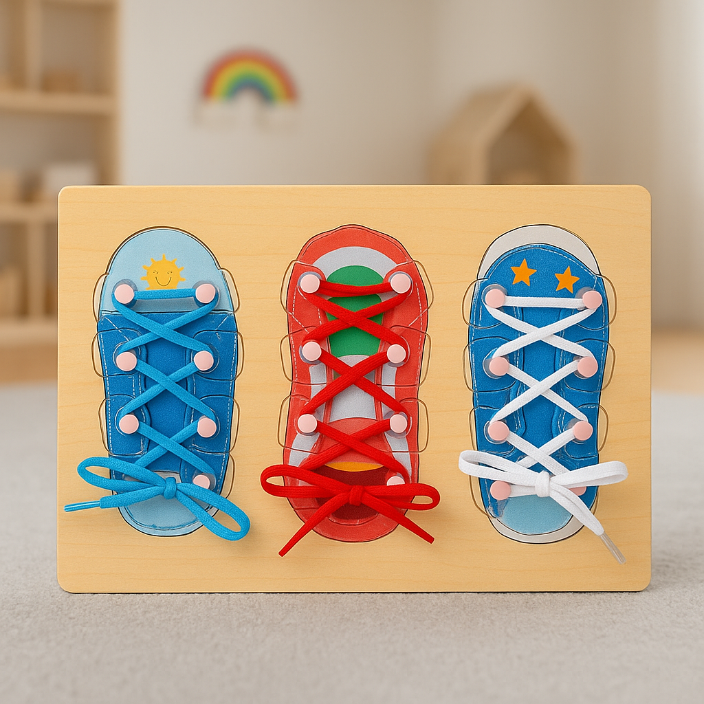 Illustration of Interactive Shoes For Easier Lacing Practice