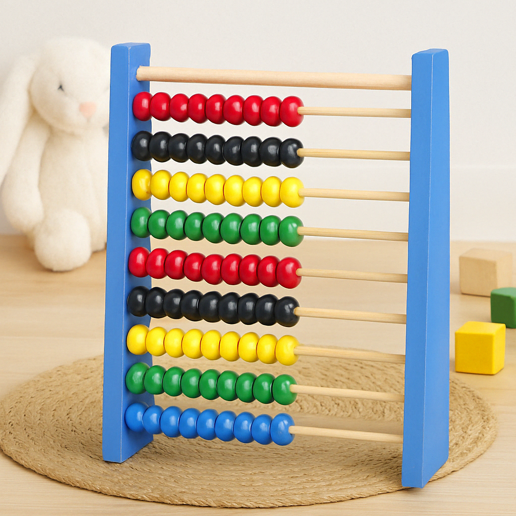 Wooden Multicolour Beads Abacus Counting Rack Educational Toy