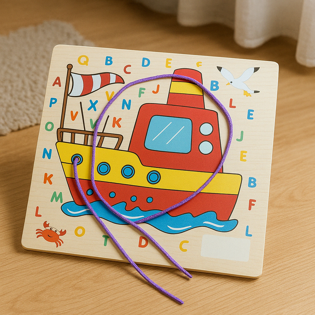 Wooden Lacing Educational Activity Board