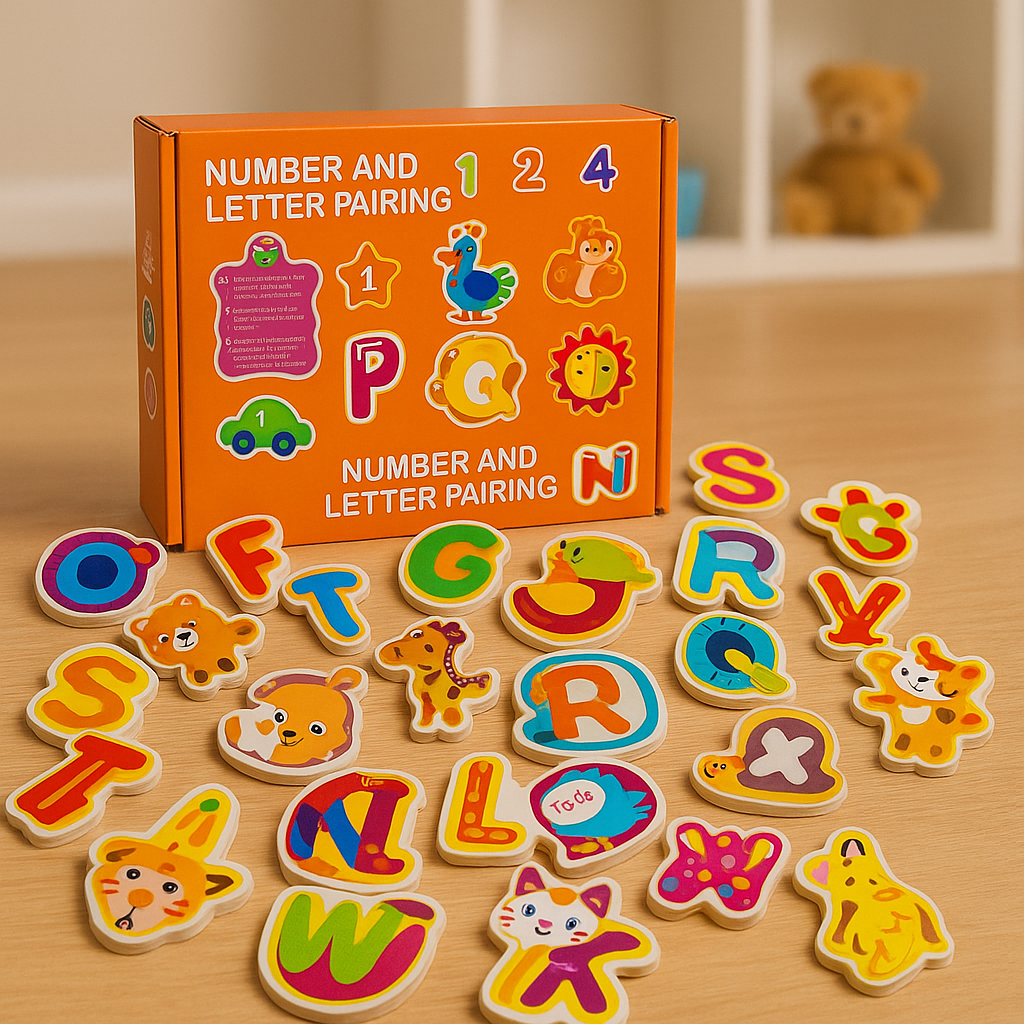 Wooden Alphabets Matching & Pairing Puzzle Set