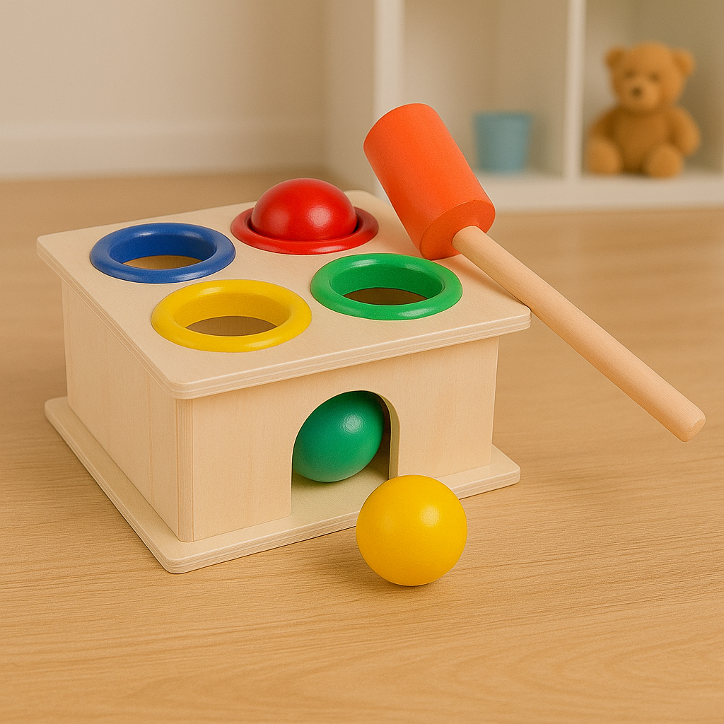 Wooden Hammer Pound The Ball Knock Game