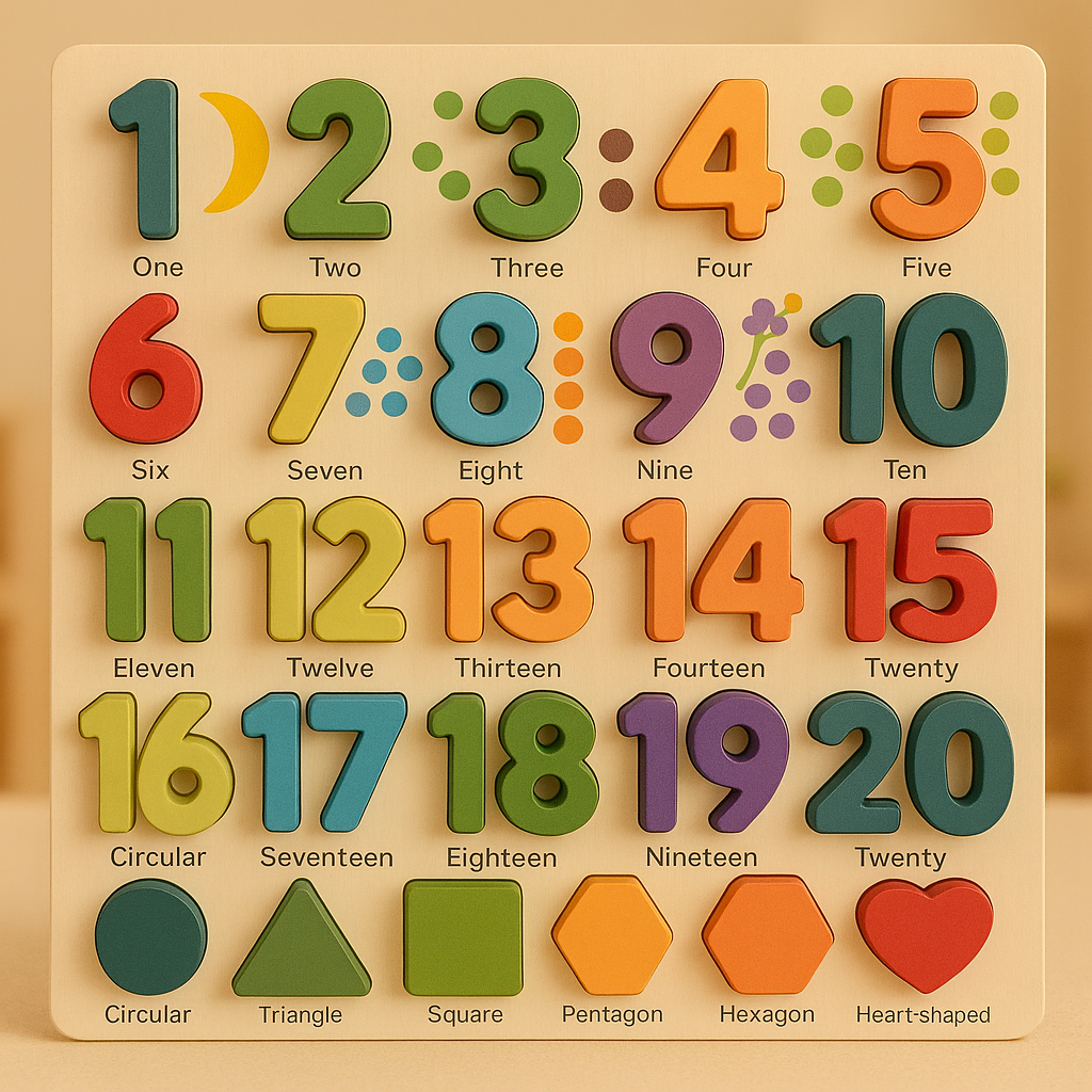 Wooden 3D Alphabets And Numbers Jumbo Sorting Boards