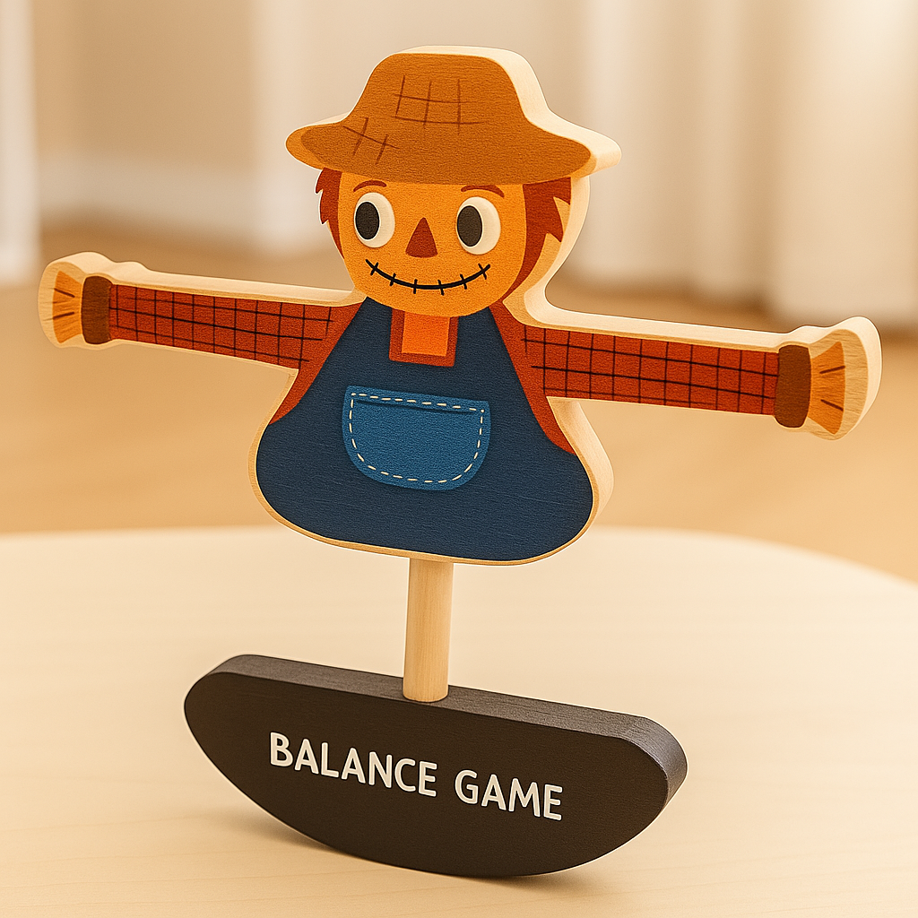 Wooden Montessori Balancing Game With Lacing Activity