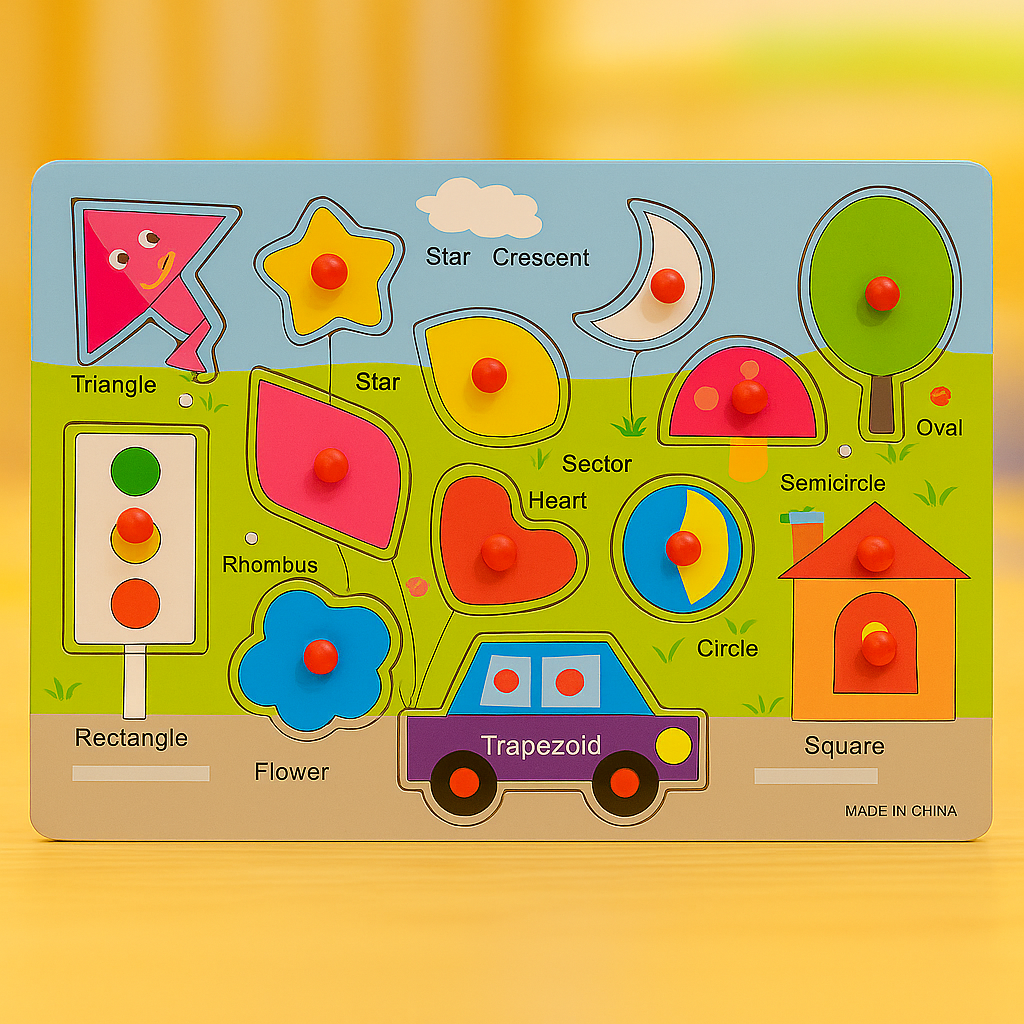 Wooden Peg Puzzle Pin Sorting Boards