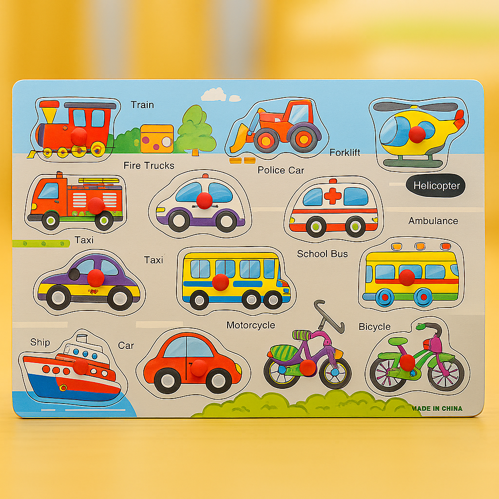 Wooden Peg Puzzle Pin Sorting Boards
