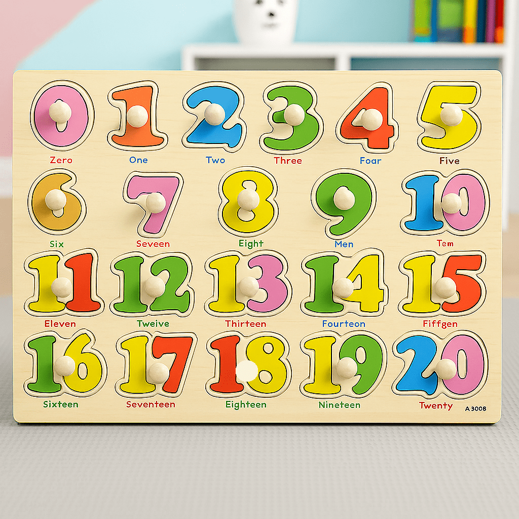 Wooden Sorting Peg Puzzle Knob Boards