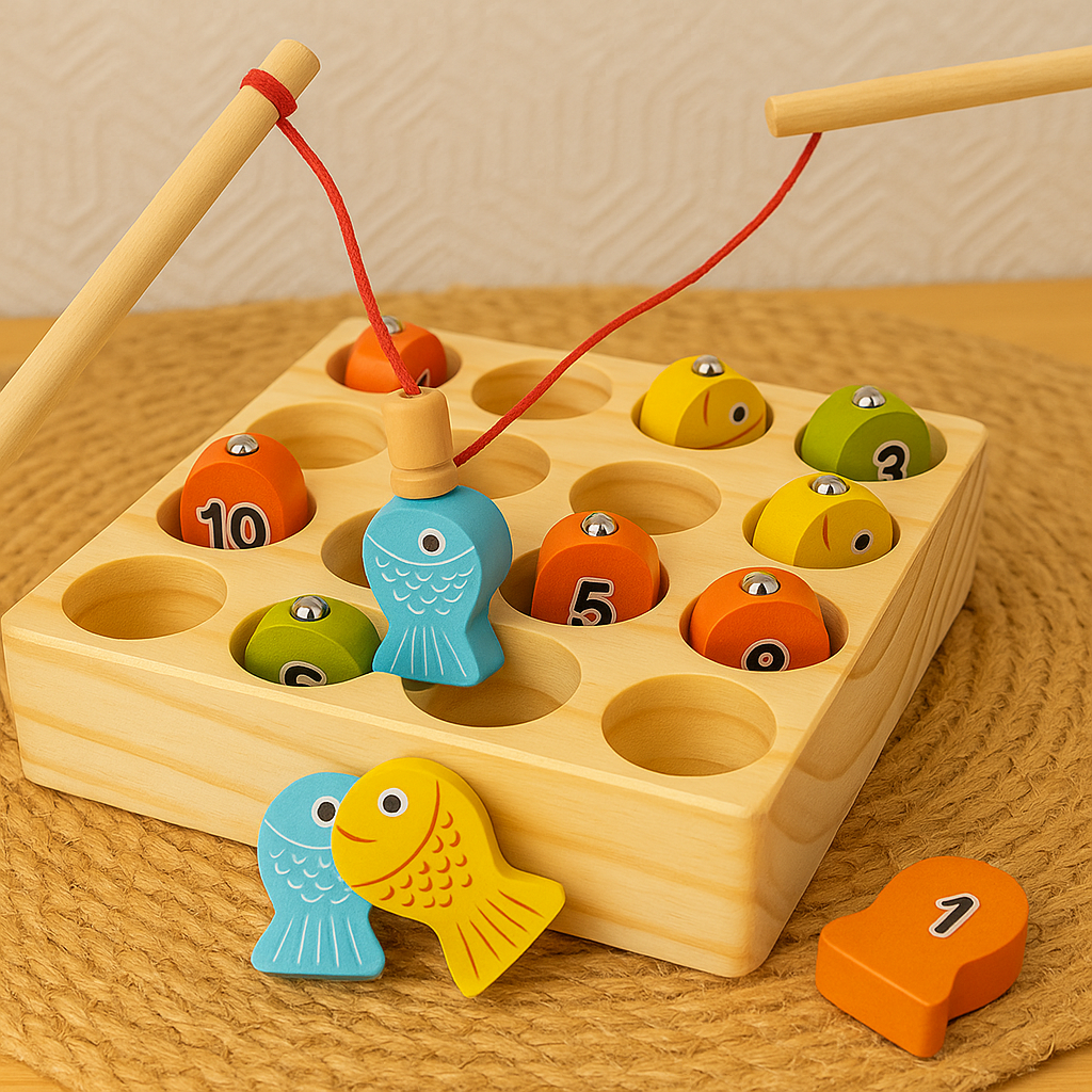 Wooden Creative Magnetic Fishing Activity Game