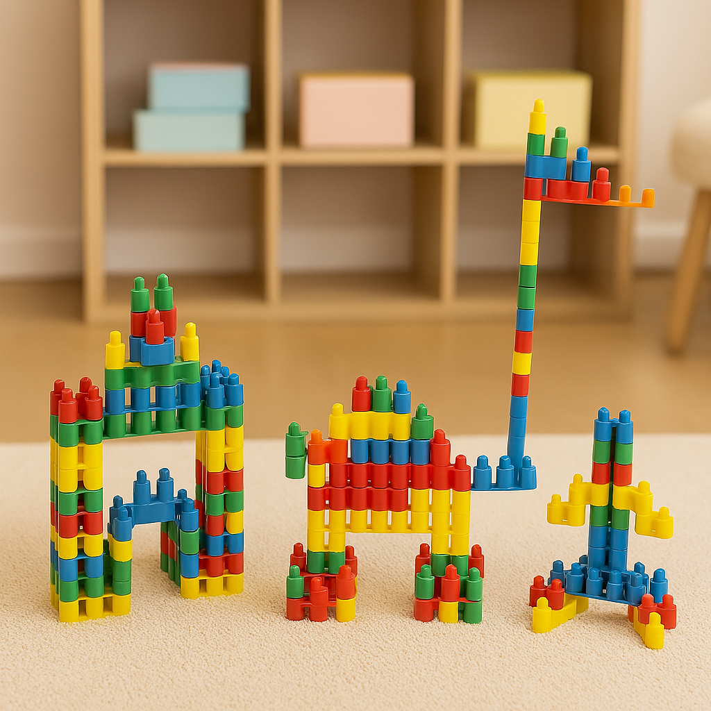 Multicolor Bullet Shape Building Blocks Set