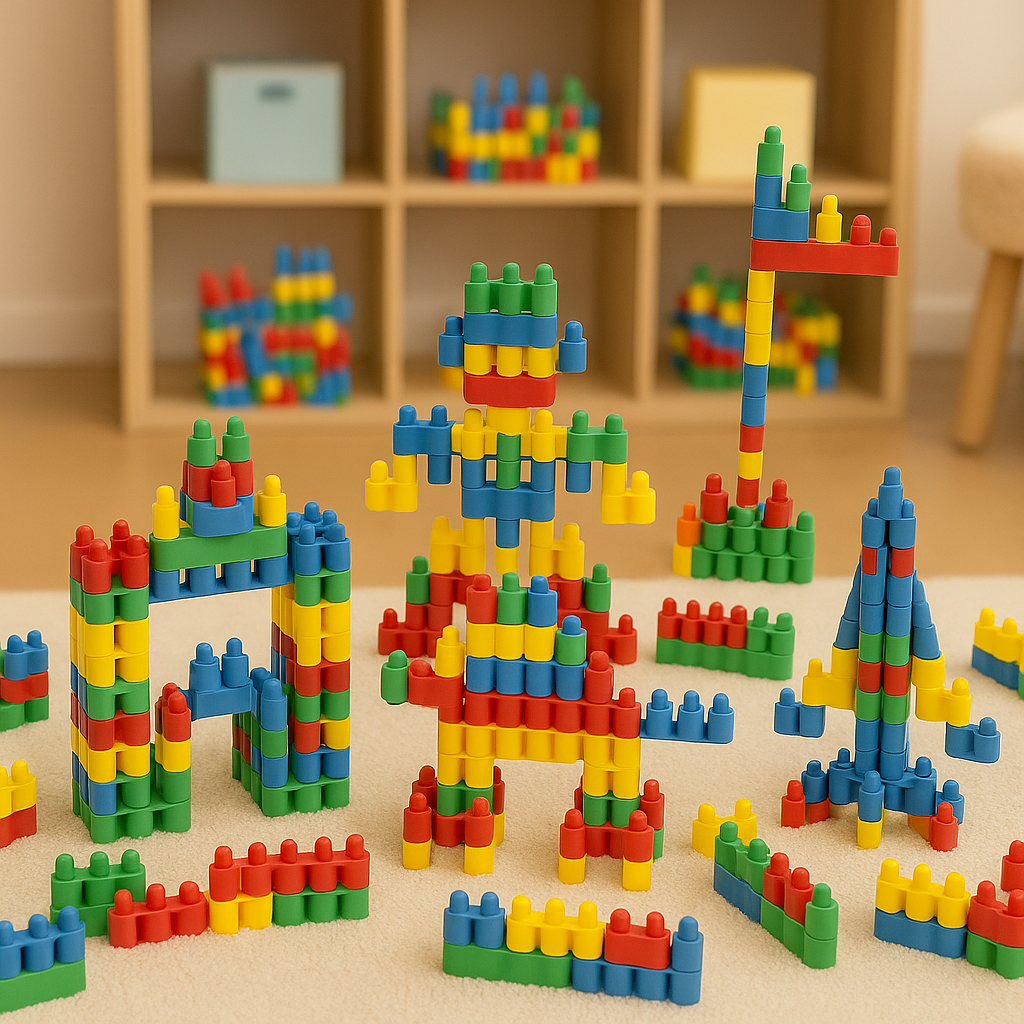 Multicolor Bullet Shape Building Blocks Set