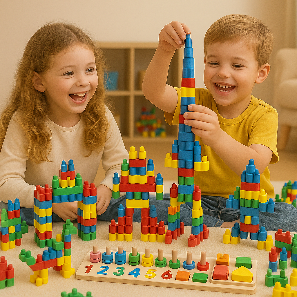 Multicolor Bullet Shape Building Blocks Set