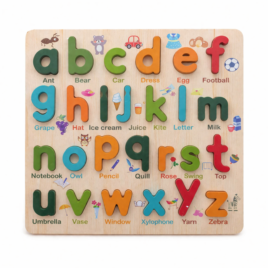 Wooden 3D Alphabets And Numbers Jumbo Sorting Boards – MGT Toys