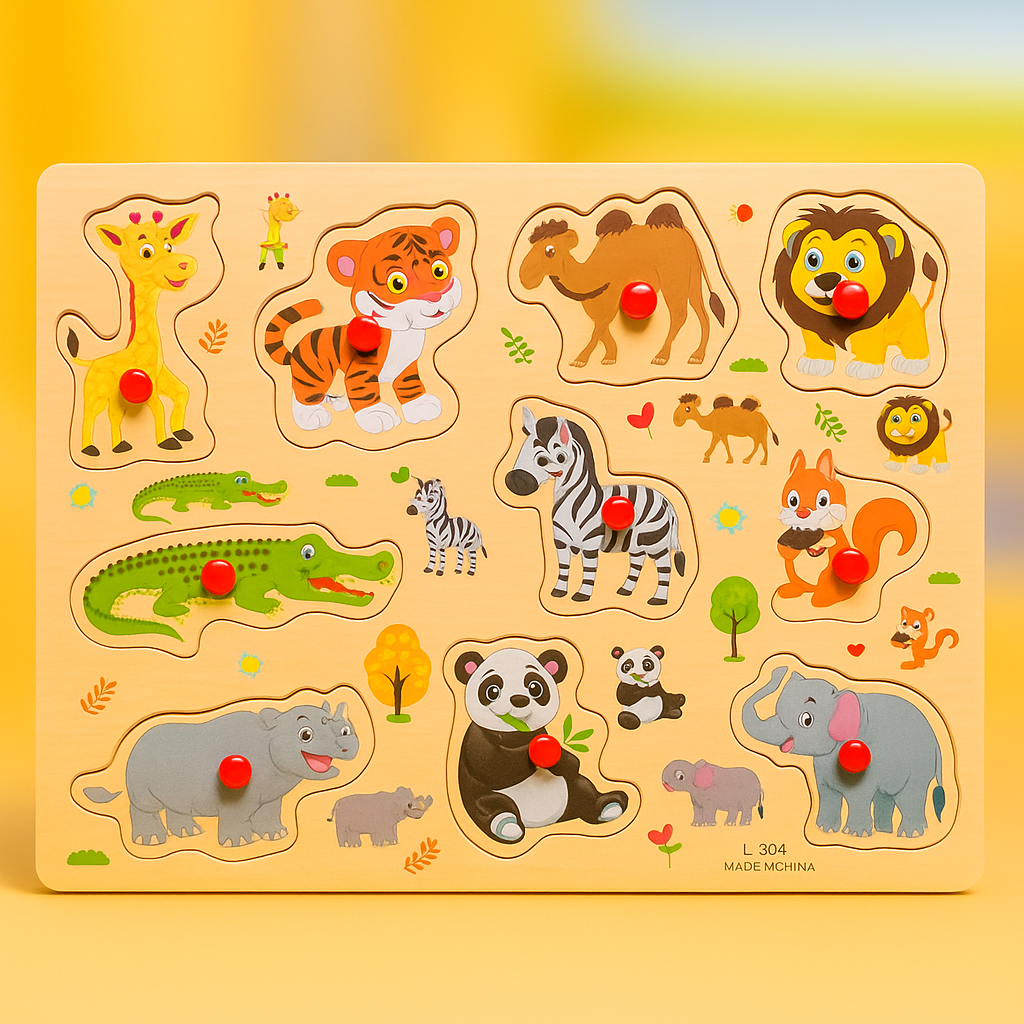 Wooden Peg Puzzle Pin Sorting Boards