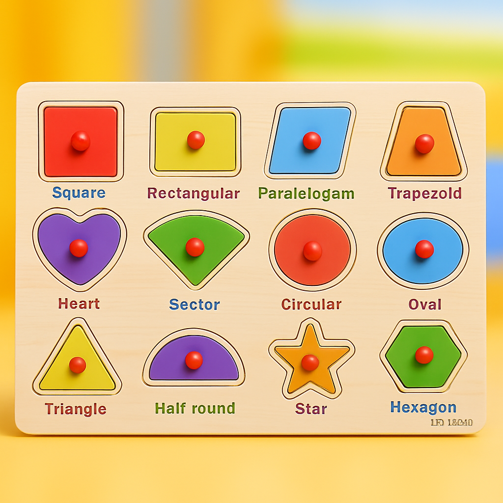 Wooden Peg Puzzle Pin Sorting Boards