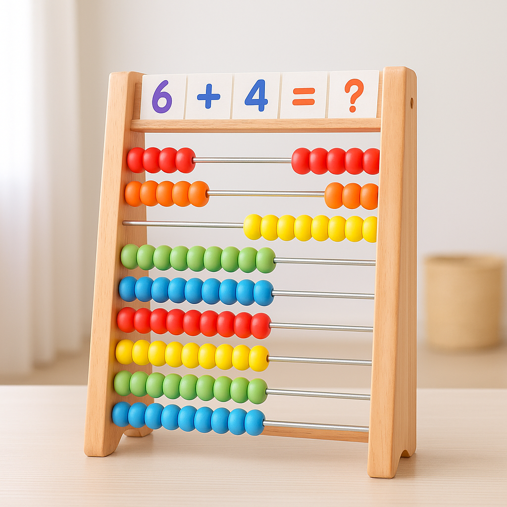 Wooden Computing Rack Abacus With Maths Activity