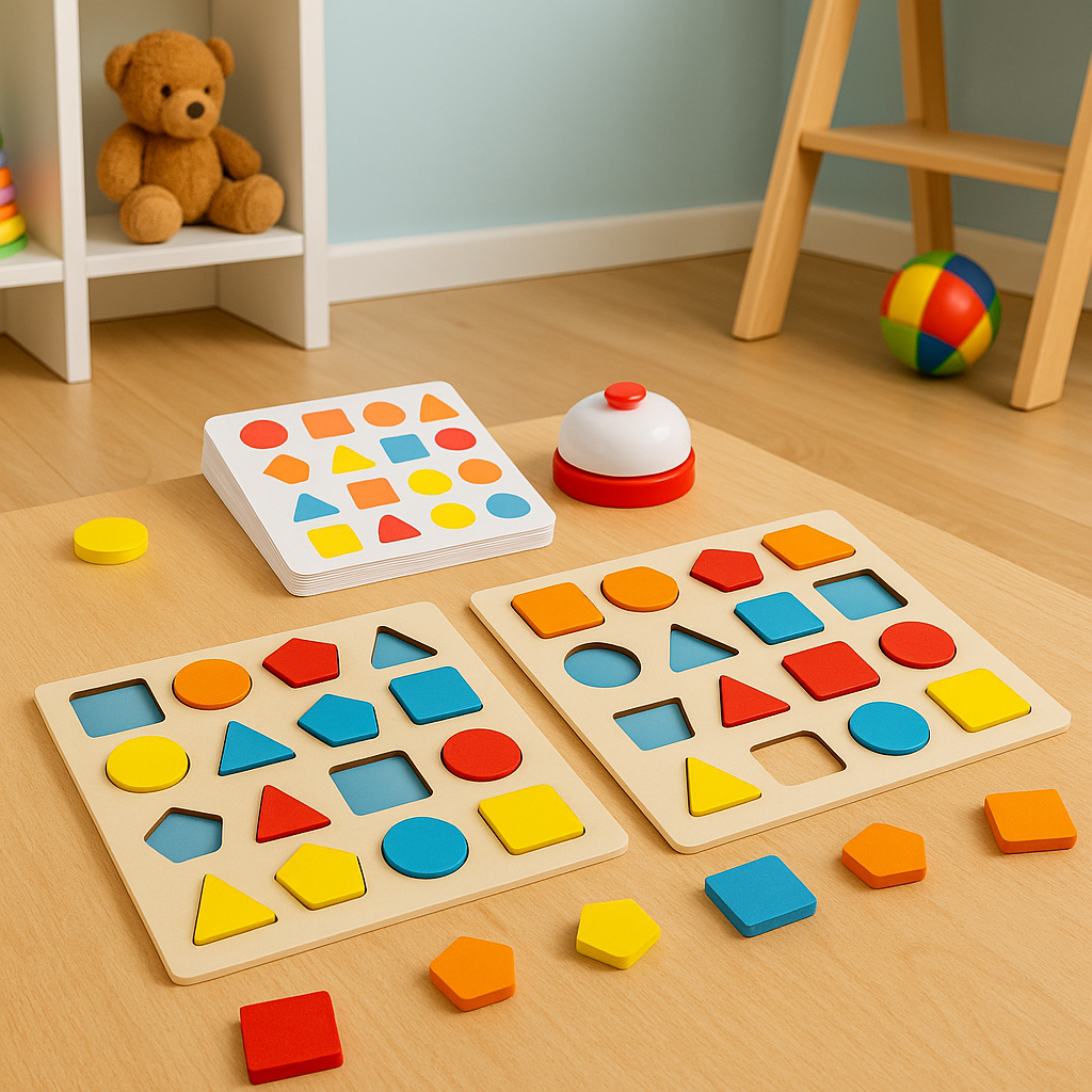 Wooden 3D Shape Puzzle Challenge Board Game