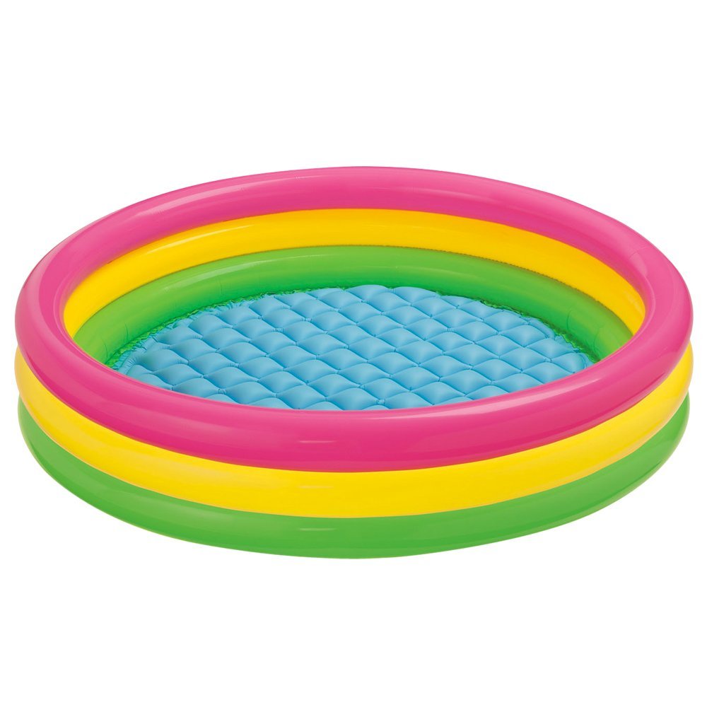 Intex Inflatable Multicolor Ring Kids Swimming Pool-58 inch With Free pump