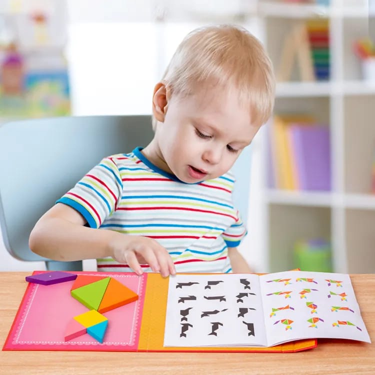 Magnetic Wooden Tangram Activity Book