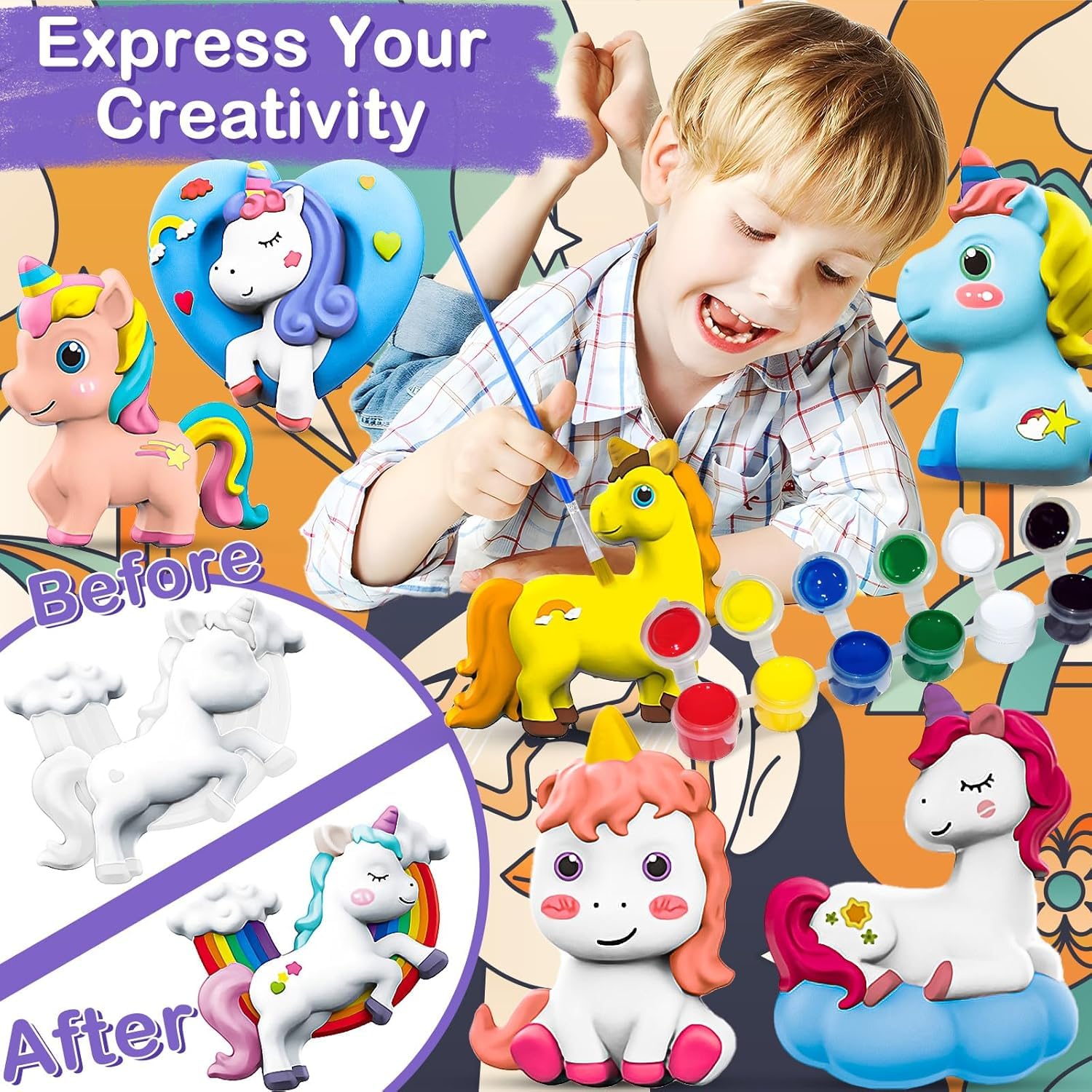 DIY 3D Mould & Paint Activity Kit for Kids – Fun Character Craft Set