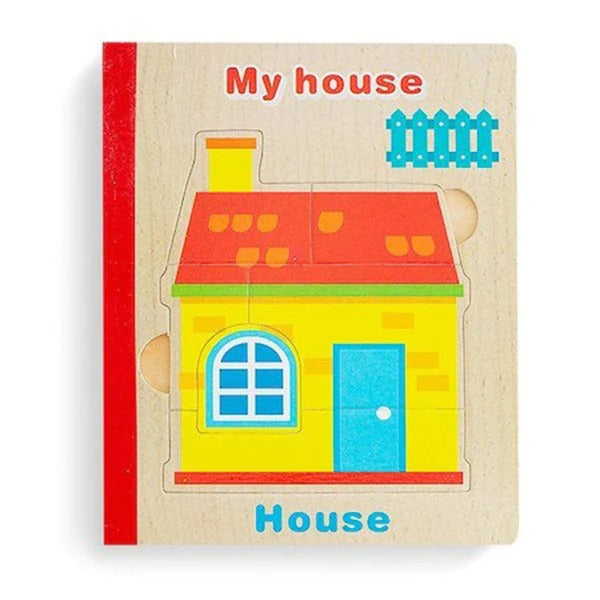 Wooden Animals Montessori 3D Jigsaw Puzzle Page Activity Book