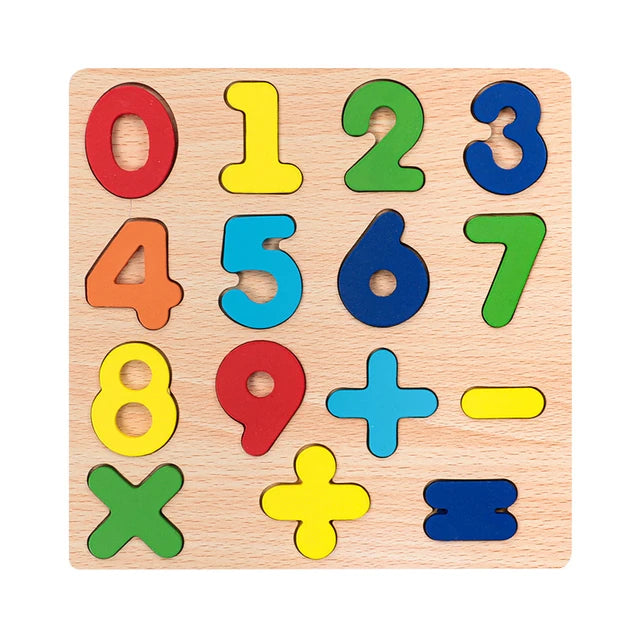 Wooden 3d Colorful Alphabets,Numbers & Shapes Sorting Boards