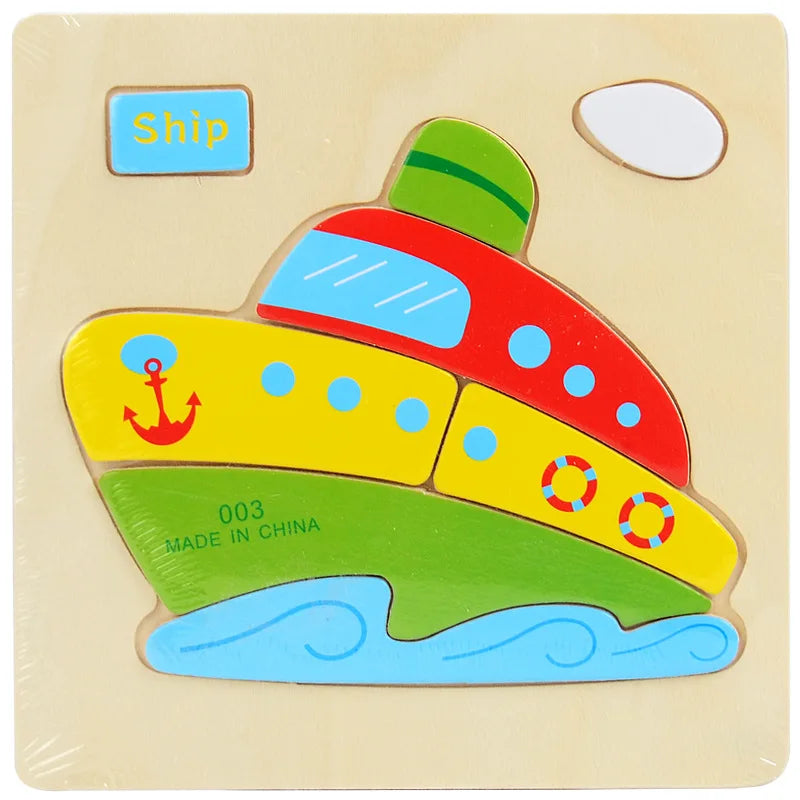 Wooden Montessori Jigsaw Puzzle Board