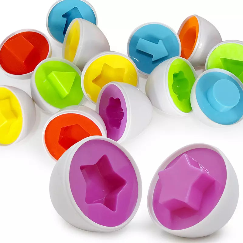 Matching Colors & Shapes Smart 12 Eggs Tray Set