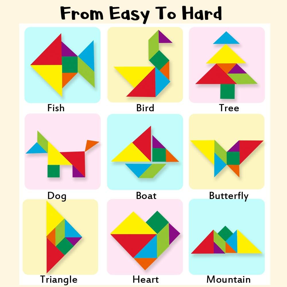 Magnetic Wooden Tangram Activity Book